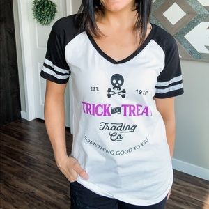 Trick or Treat Raglan Halloween Graphic Tee